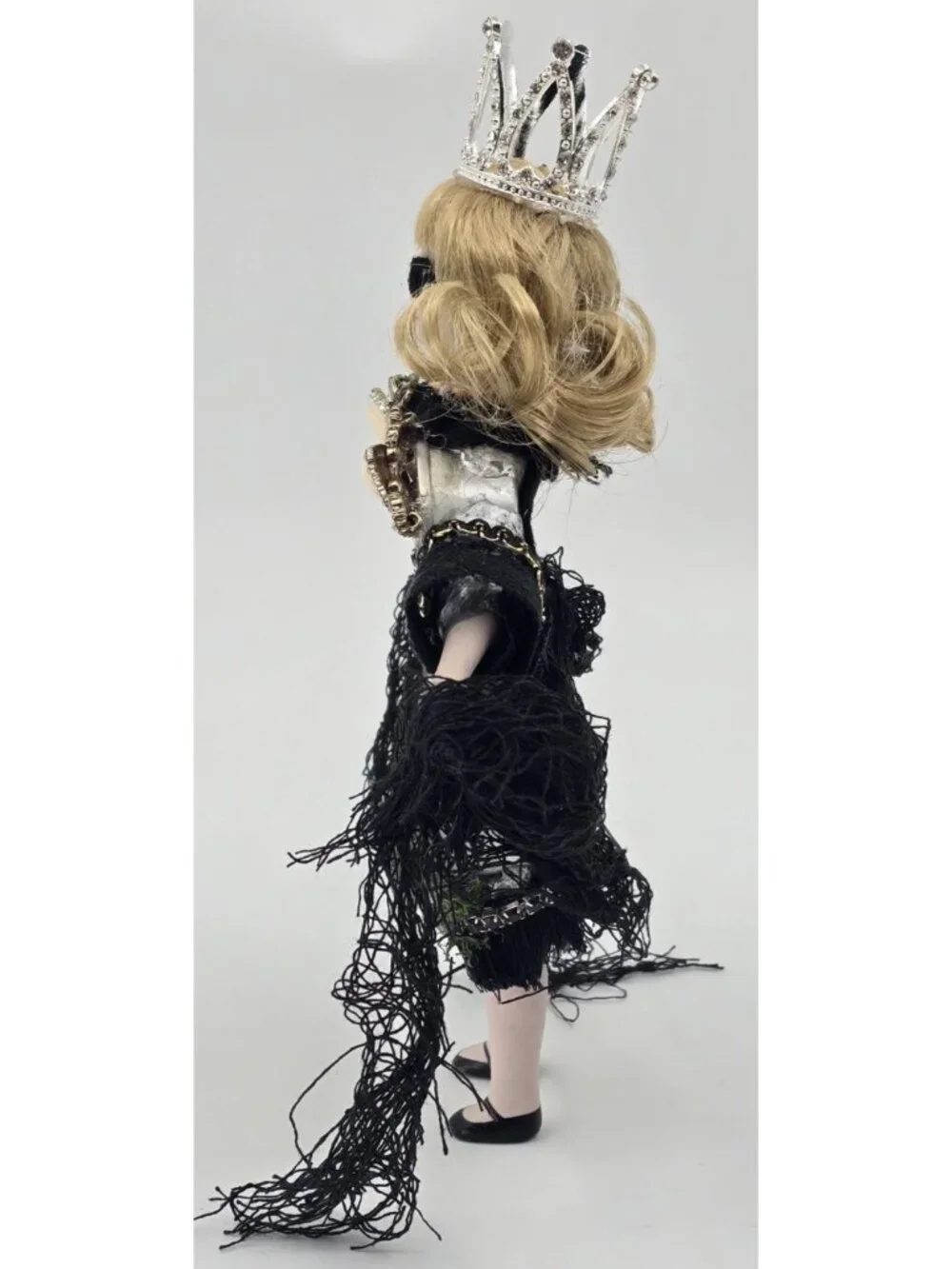 OOAK Mixed Media Assemblage Art Doll Masquerade Queen Witch Gothic Curiosity 10